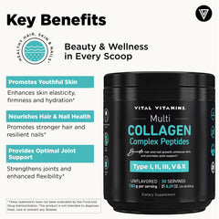 Vital Vitamins collagen powder scoop for easy, measured daily servings.