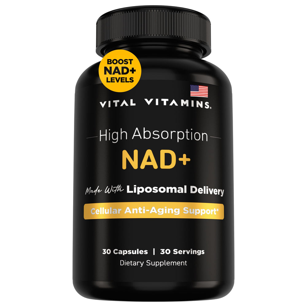 Vital Vitamins NAD bottle-front with liposomal energy delivery
