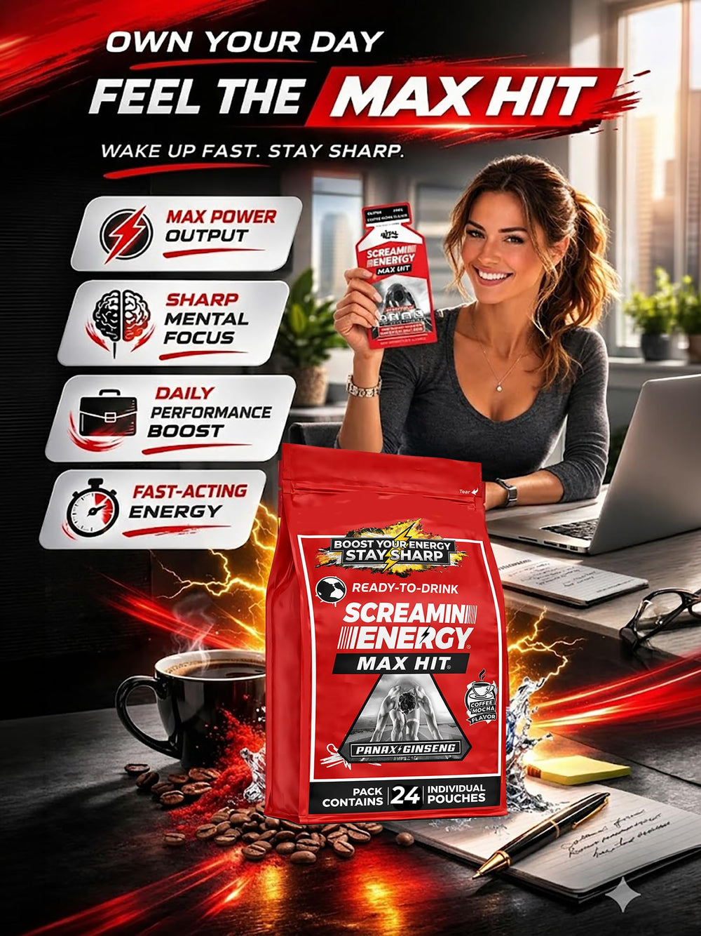 VITAL 4U Screamin Energy Max Hit on-the-go use in everyday routines.