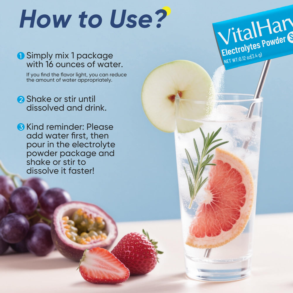 VitalHarvest grapefruit flavor electrolyte powder for keto-friendly hydration