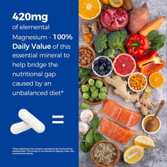 Vitalibre magnesium supplement label showing 10 types, a convenient all-in-one daily option.