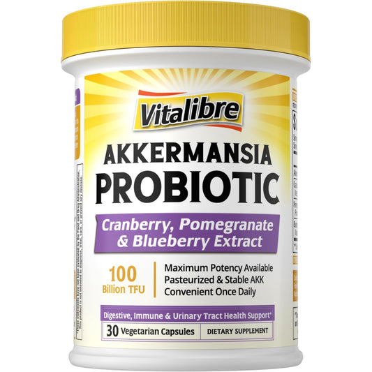 Vitalibre Akkermansia Probiotics bottle front for daily digestive support