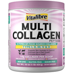 Vitalibre Multi Collagen packaging on shelf for convenient daily use.