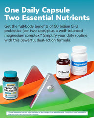 Vitalibre Probiotic Magnesium capsules shown for easy daily intake.