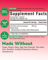 Vitalibre 60-1 extract label highlights potent cherry extract.