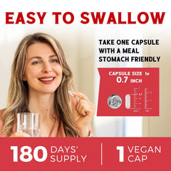 Vitalibre Vitamin C helps iron absorption and antioxidant support in the formula.