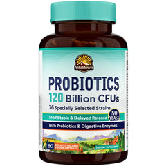 Vitalitown Probiotics bottle-front for shelf display and brand recognition.