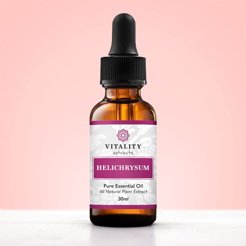 Vitality Helichrysum flowers and steam distillation visual