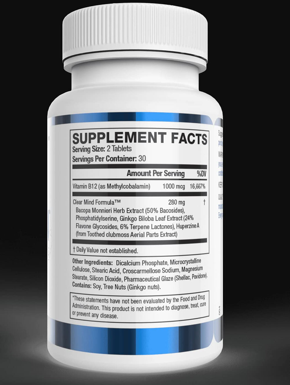 Vitality Now Youthful Brain capsules close-up shows an easy two-tablet daily dose for focus.