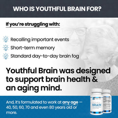 Vitality Now Youthful Brain phosphatidylserine detail highlights healthy neural communication.