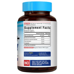 Vitalibre NAD Support ingredients panel with NR, niacinamide, resveratrol, and quercetin.