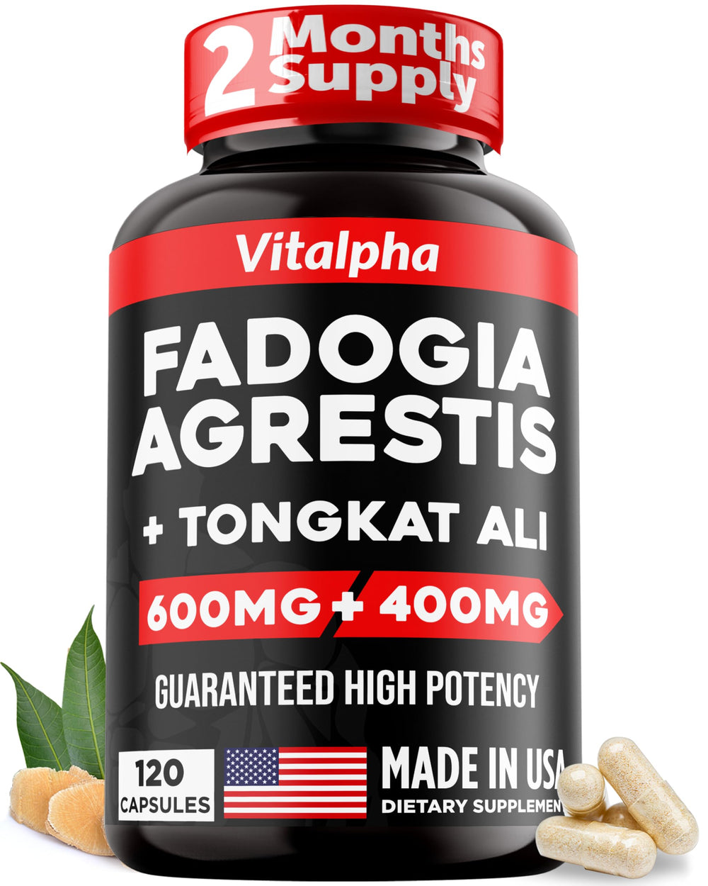 VITALPHA Ultra Concentrated bottle front displaying premium blend for athletic performance and muscle support.