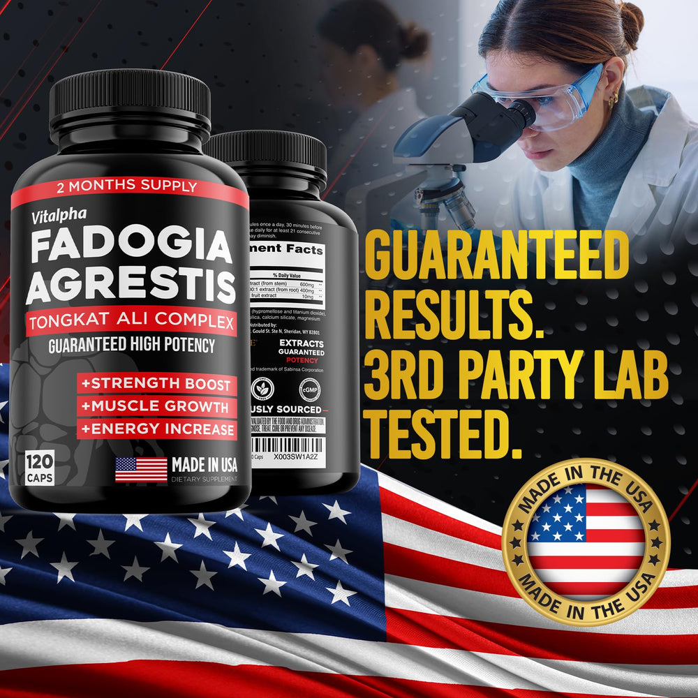 VITALPHA USA-made facility logo indicating GMP compliance and high-quality manufacturing.