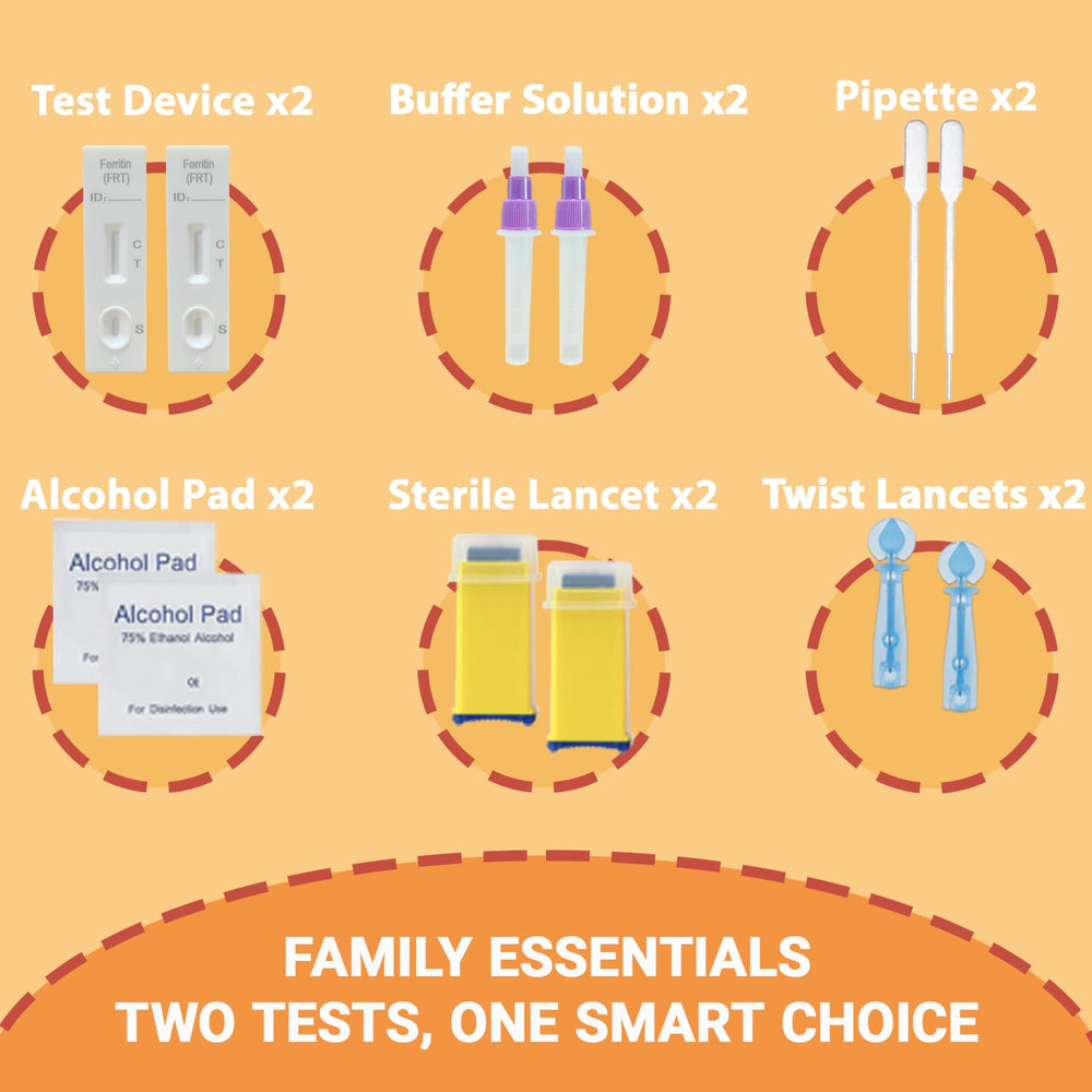 VitalSmiles iron test kit 2-pack family use at home.