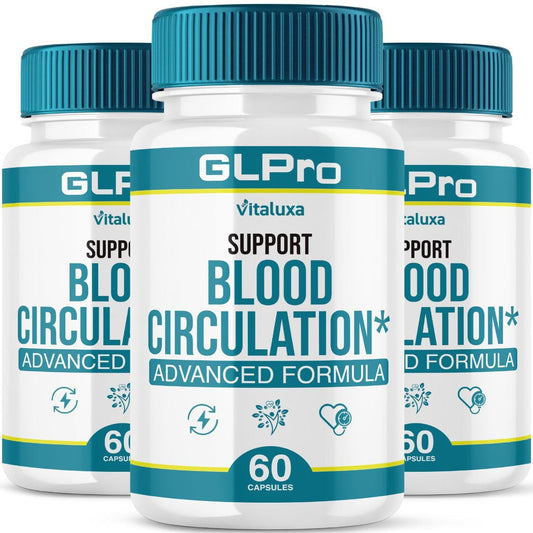 Vitaluxa GLPro Blood Support bottle designed for daily balance.