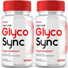 Vitaluxa Glyco Sync Balance bottle front label for daily wellness.