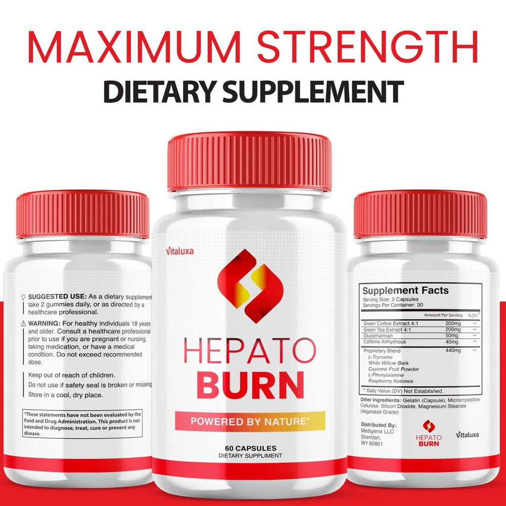 Vitaluxa Hepato Burn capsules in hand ready for daily use