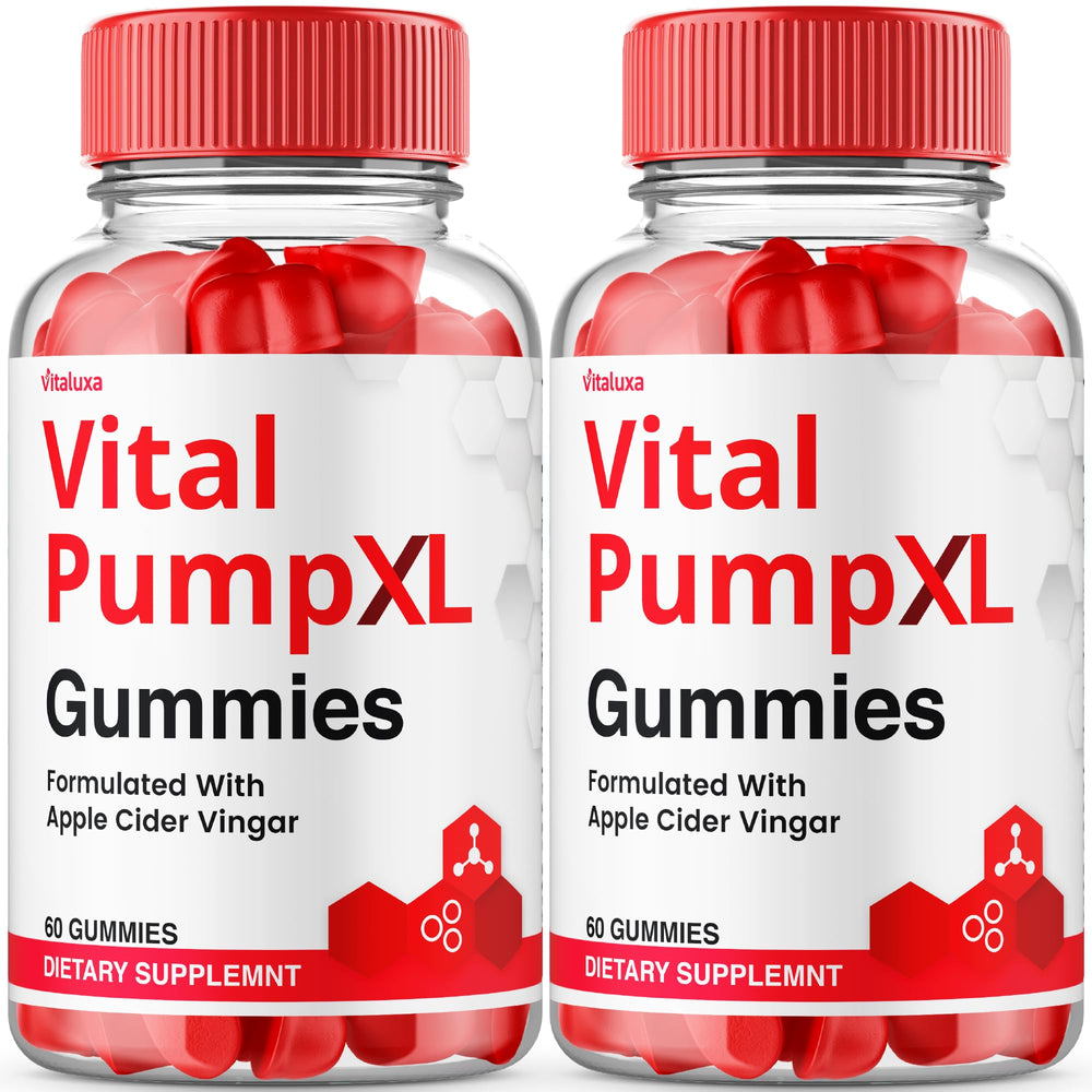 Vitaluxa Vital Pump XL Gummies bottle on counter for daily energy support