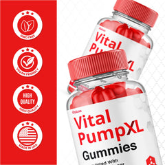 Vitaluxa Vital Pump XL Gummies poured into a glass for quick consumption