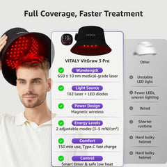 VITALY red light cap magnetic charging for cable-free use