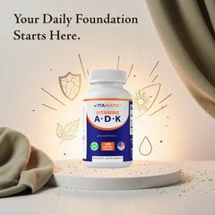 Vitamatic ADK label highlights vitamin D3 and K2 for calcium metabolism