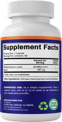 Vitamatic Bifidobacterium lactis serving size chart on bottle