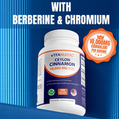 Vitamatic Ceylon Cinnamon two-pack boxes shown for savings and convenience