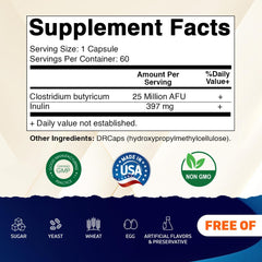 Vitamatic Clostridium butyricum 25M capsules highlighting their capsule form
