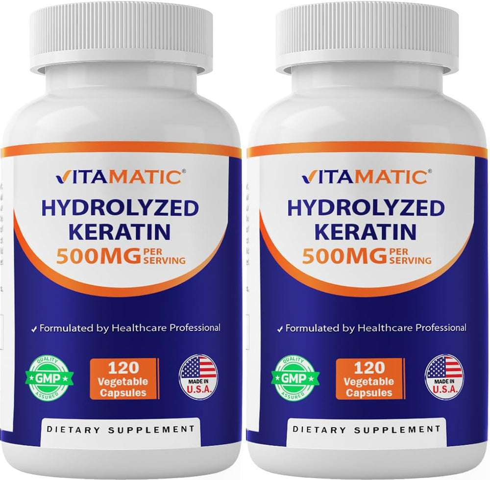 Vitamatic hydrolyzed keratin bottle pour for daily hair care support