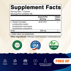 Vitamatic capsules closeup showing DRcaps delayed-release design protecting probiotics