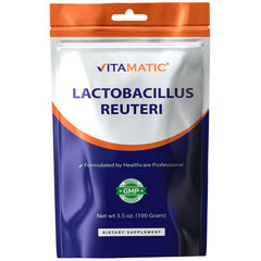 Vitamatic probiotic powder bottle for daily digestive support