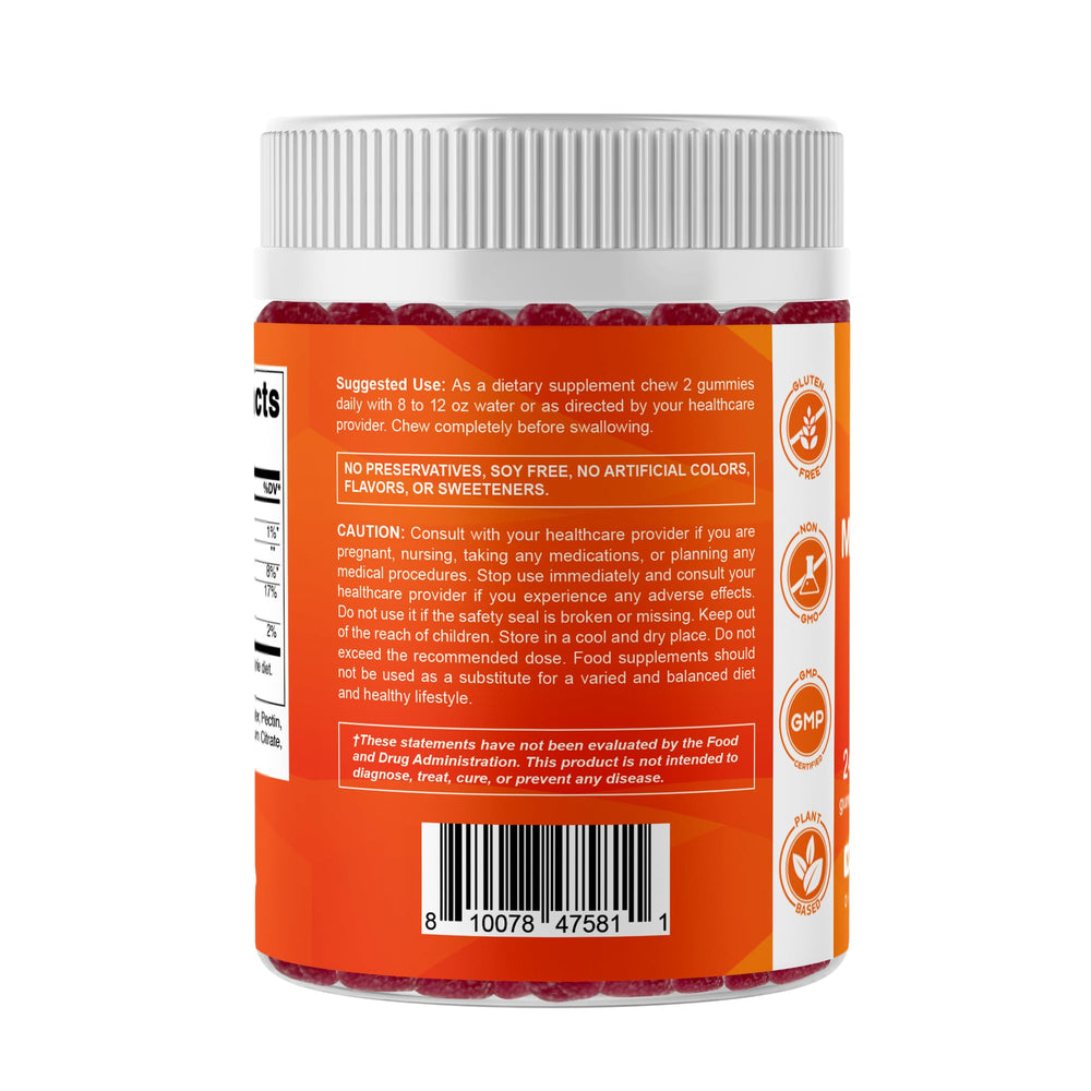 Label emphasizes vegan-friendly formula suitable for vegans and vegetarians.