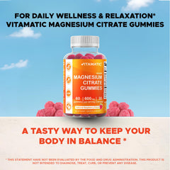 Vitamatic Magnesium Gummies free from starch on packaging