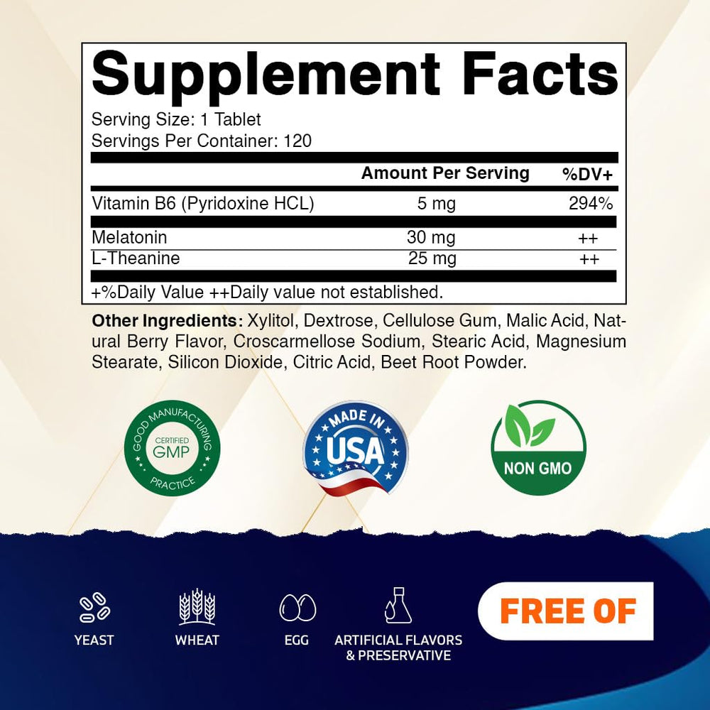 Vitamatic Melatonin tablets dissolving with berry flavor for quick onset