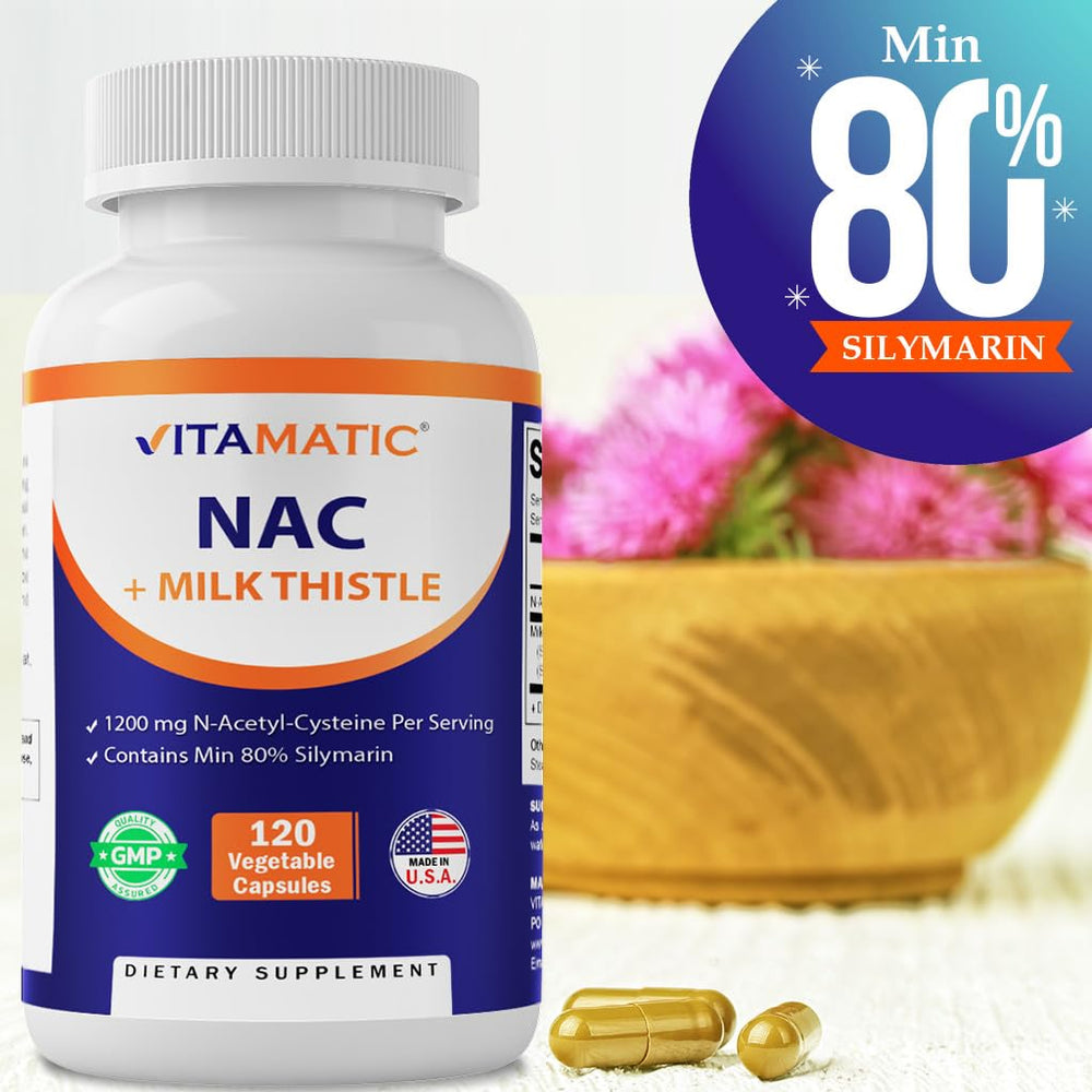 Vitamatic NAC capsules laid out for daily antioxidant routine