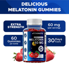 Vitamatic gummies shown with water for nighttime use
