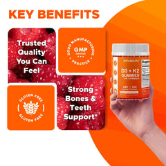 Close-up of Vitamatic gummy texture emphasizes chewability for daily use