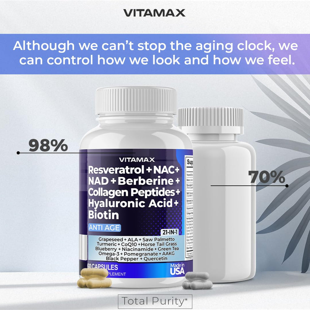Vitamax blueberry extract blend image emphasizes natural antioxidants.