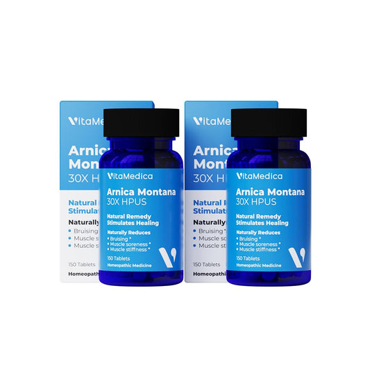 VitaMedica Arnica 30X tablets under tongue for quick relief after injury.