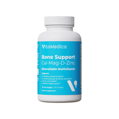 VitaMedica Bone Support bottle front showing label and branding for bone health.