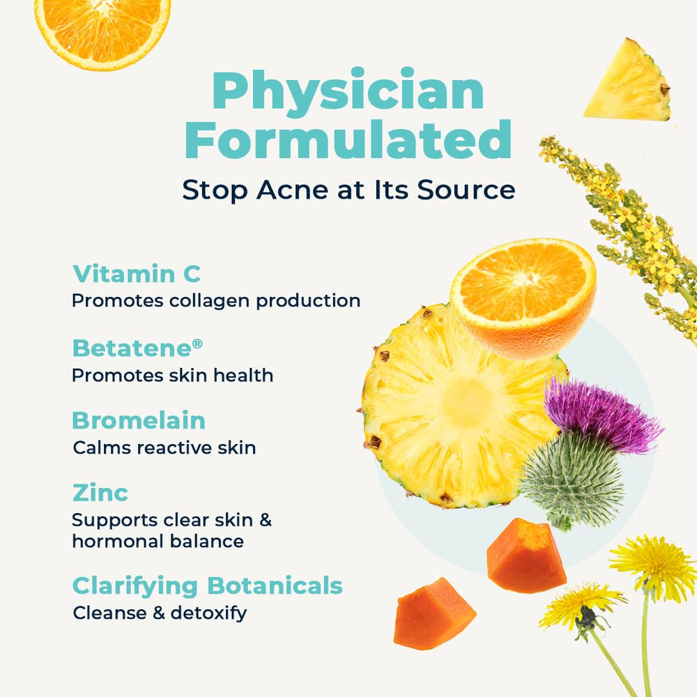 VitaMedica Clear Skin labeling signals dermatologist-backed wellness support.