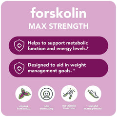 Vitamin Bounty Forskolin label close-up emphasizing clean ingredients