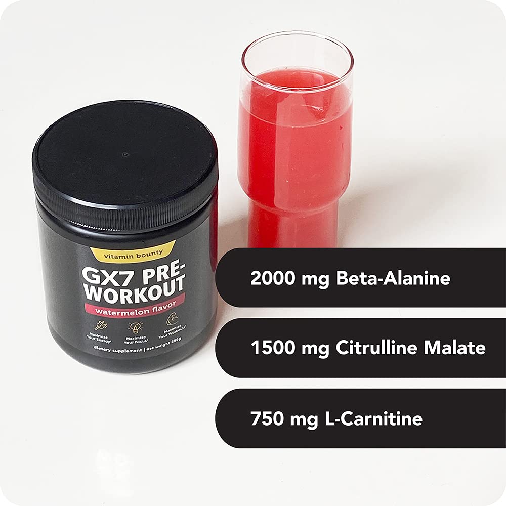 Vitamin Bounty GX7 Label Close-Up shows zero grams net carbs and caffeine content.