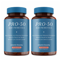 Vitamin Bounty Pro-50 probiotic bottle front display for gut support