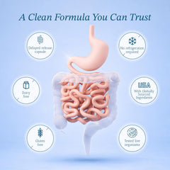 Vitamin Bounty Pro-50 bottle with glass of water illustrating easy daily use