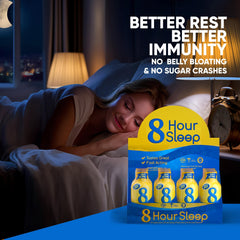 Vitamin Energy 8Hour Sleep Shot glass conveys a soothing, sleep-friendly moment