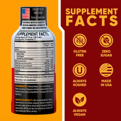 Vitamin Energy B12 Acai Pomegranate shot pour demonstrates flexibility for two servings on demand