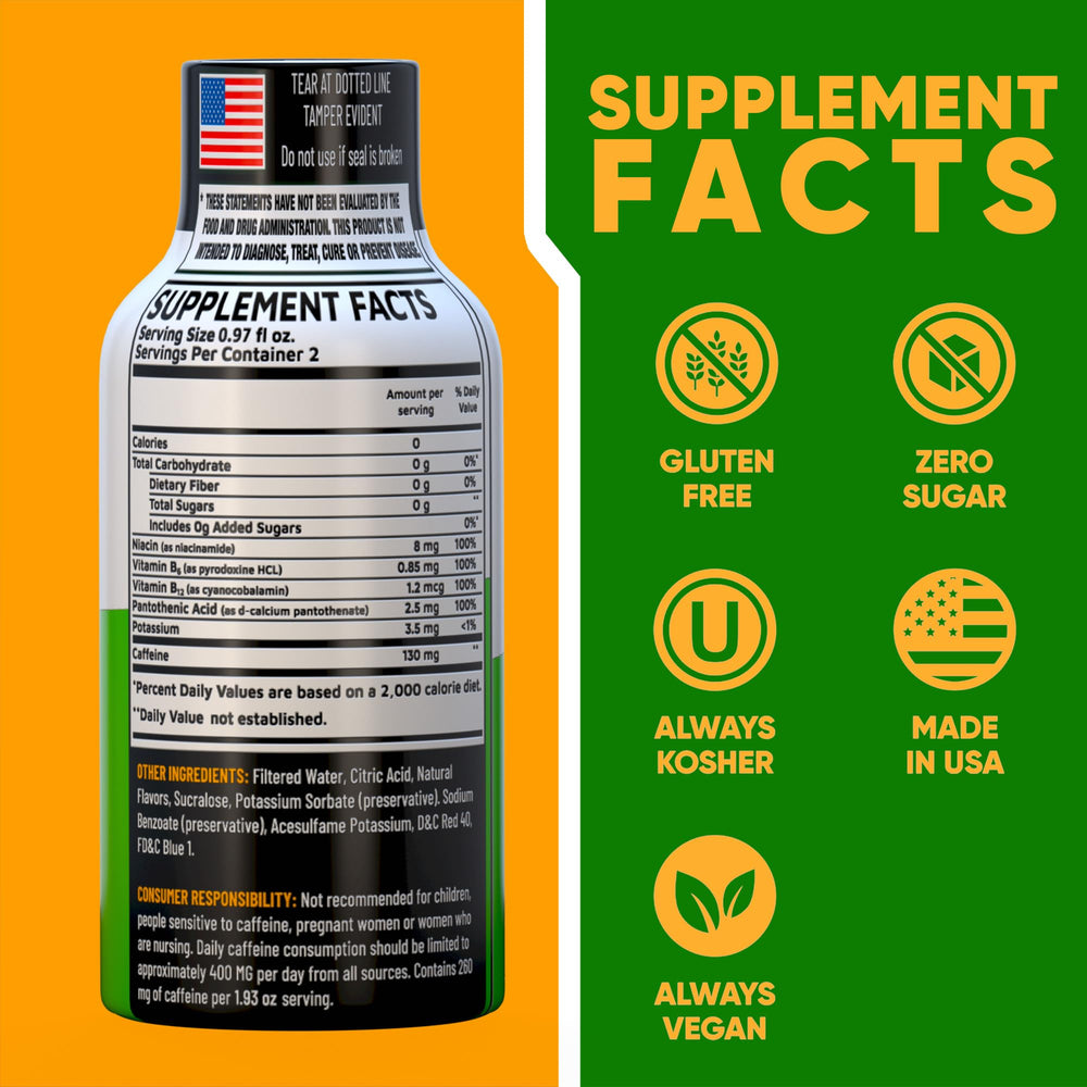 Vitamin Energy B12 shot box packaging showing 24-pack convenience.