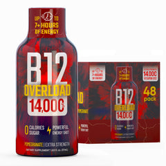 Vitamin Energy B12 Overload front label boosts daytime energy and focus.