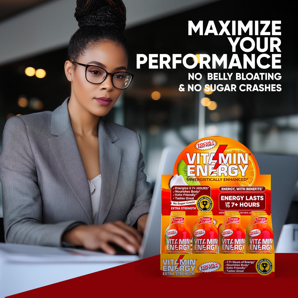 Vitamin Energy Focus+ zero sugar claim on the front pack.